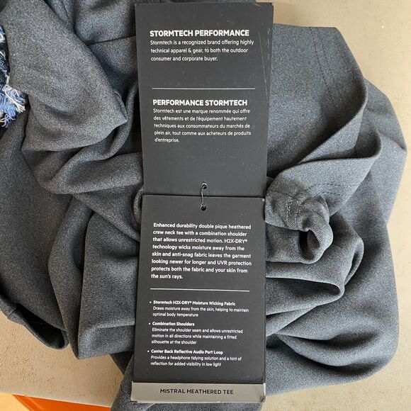 Stormtech TShirt Mens Small Gray H2X Dry Performance Combination Shoulder NEW - Picture 16 of 16